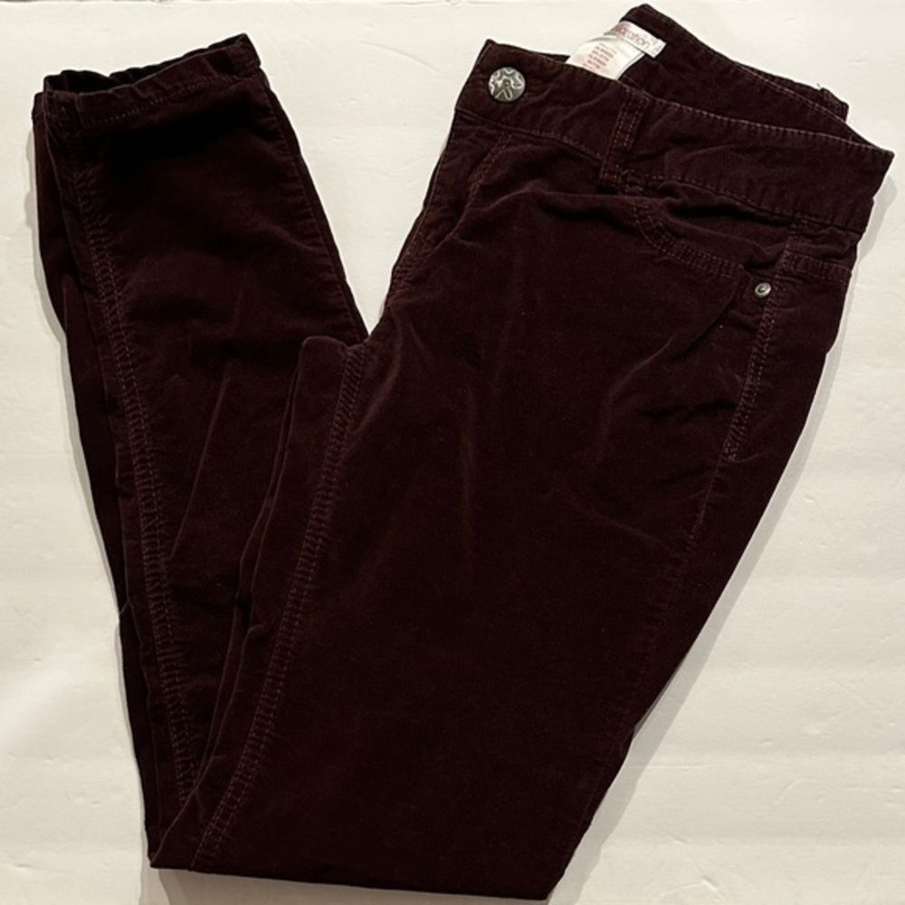 XHilaration maroon Burgundy velvet  velour skinny jeans Pants size 9
